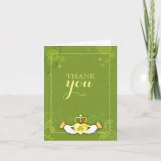 Remerciements Irish Claddagh Heart Green Mariage Carte de remerc