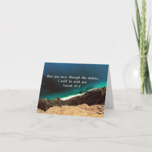 Remerciements Isaiah 43:2 Carte de voeux pliée vide