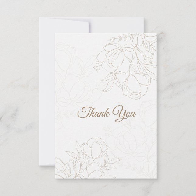 Remerciements Ivoire Beige Vintage Élégant Carte de remerciement (Devant)