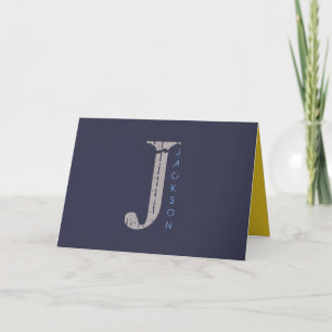 Remerciements J Initial Collection Bar Mitzvah Carte de Remercie