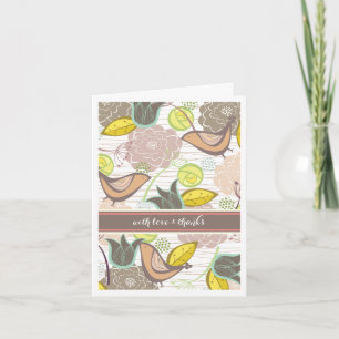 Remerciements Jardin Floral aux oiseaux doux Carte photo de Merc