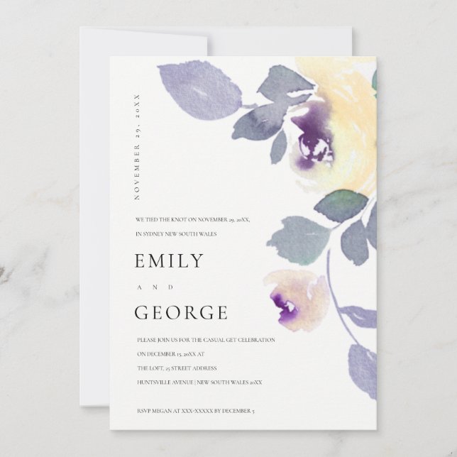 REMERCIEMENTS JAUNE LILAC ROSE FLORAL NOUS AVONS LIÉ LA CARTE DE (Devant)