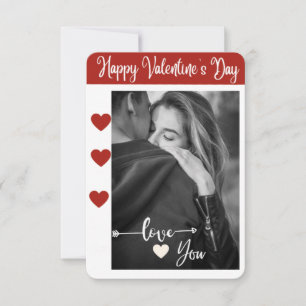 Remerciements Je t'aime carte photo de la Saint Valentin