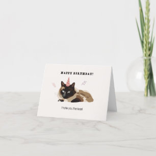 Remerciements Je te déteste la moins drôle de carte d'anniversai