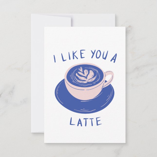 Remerciements Je vous aime une carte de café en latte (Devant)