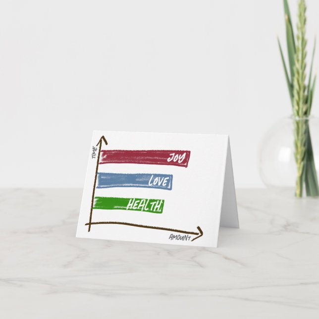 Remerciements Je vous souhaite joie, amour, carte de voeux santé (Devant)