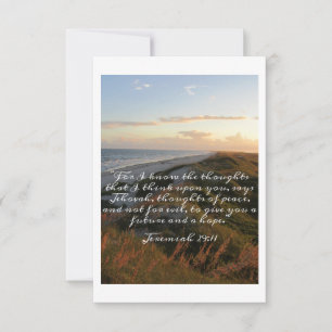 Remerciements Jeremiah 29:11 Carte de message plat