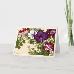 Remerciements Jolie carte d'art botanique de Petunias