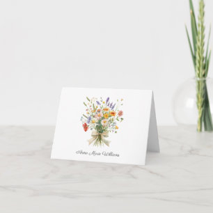 Remerciements Jolie carte de note florale élégante