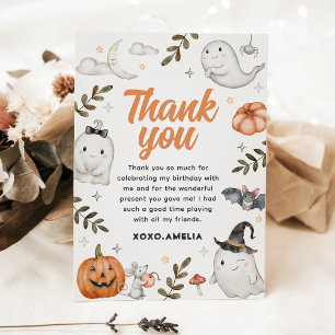Remerciements Jolie carte de remerciement d'anniversaire Hallowe