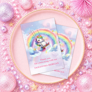 Remerciements Jolie Carte de Remerciement Licorne Pastel Magique
