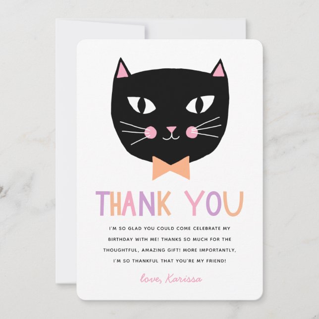 Remerciements Jolie carte de remerciement pastel pour anniversai (Devant)