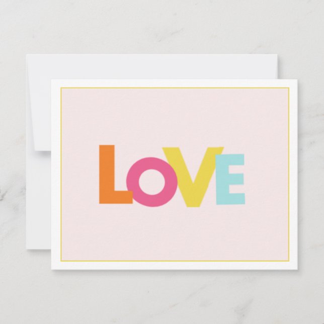 Remerciements Jolie carte de remerciement pliée "AMOUR" (Devant)