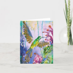 Remerciements Jolie carte de voeux de colibri et de Flower BLANK