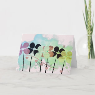 Remerciements Jolie carte de voeux Floral Aquarelle Art