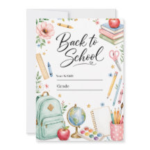 Jolie carte photo personnalisée de rentrée scolair