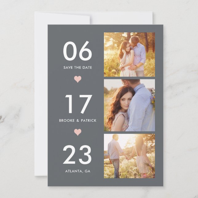 Remerciements Jolie Date MODIFIABLE COULEUR Carte de Save The Da (Devant)