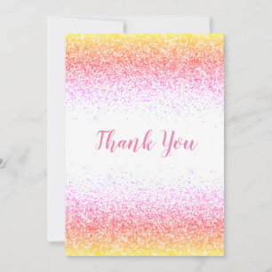 Remerciements Jolie Parties scintillant rose Simple Carte de rem