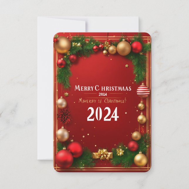 Remerciements "Joyeuse carte de Noël : 'Joyeux Noël 2024 ! '" (Devant)