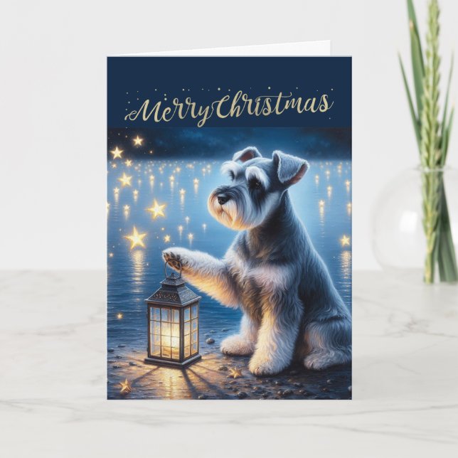 Remerciements Joyeuse carte de Noël Schnauzer (Devant)