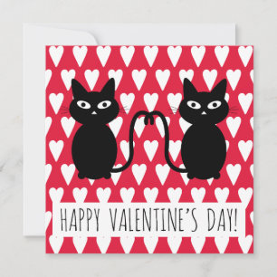 Remerciements Joyeuse Saint-Valentin - Carte de vœux avec chats