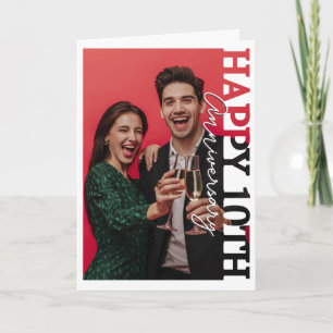 Remerciements Joyeux 10 ans de mariage d'argent Carte de photo d