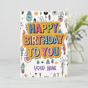 Remerciements Joyeux anniversaire carte personnalisable de vœux 