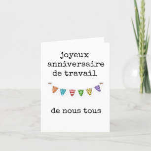 Remerciements Joyeux Anniversaire de Travail, Nous Tous Carte