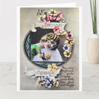 Remerciements Joyeux Anniversaire, Vintage Carte de voeux origin