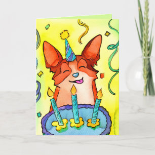 Remerciements Joyeux Barkday ! Carte d'anniversaire de Corgi