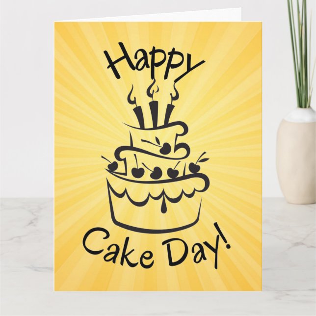 Remerciements Joyeux Carte pour notes de la journée du gâteau (Devant)