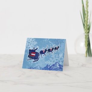 Remerciements Joyeux drapeau de Noël de Géorgie Père Noël carte
