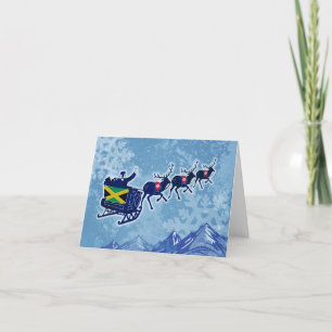 Remerciements Joyeux drapeau de Noël Jamaïque Père Noël carte de