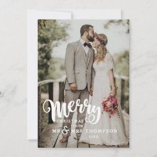Remerciements Joyeux Noël Carte de Noël photo mariage