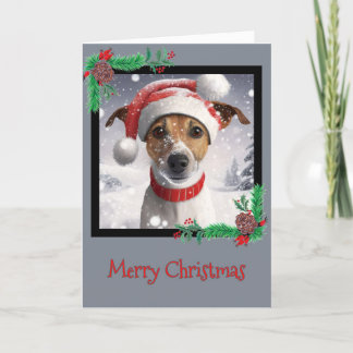 Remerciements Joyeux Noël Jack Russell Terrier Carte de voeux