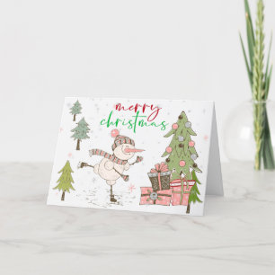 Remerciements Joyeux Noël Snowman Illustration Carte de voeux