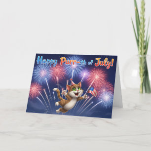 Remerciements Joyeux Purr-th de Juillet! - Carte de voeux pour c