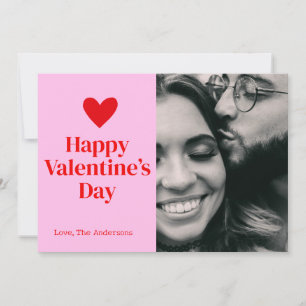 Remerciements Joyeux Valentines Jour rose Carte photo de coeur r
