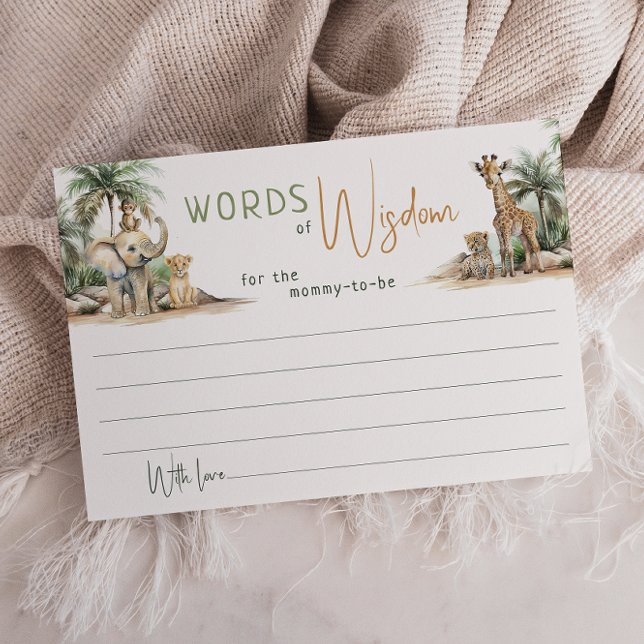 Remerciements Jungle Safari Animaux Mots de la sagesse Carte (Créateur téléchargé)