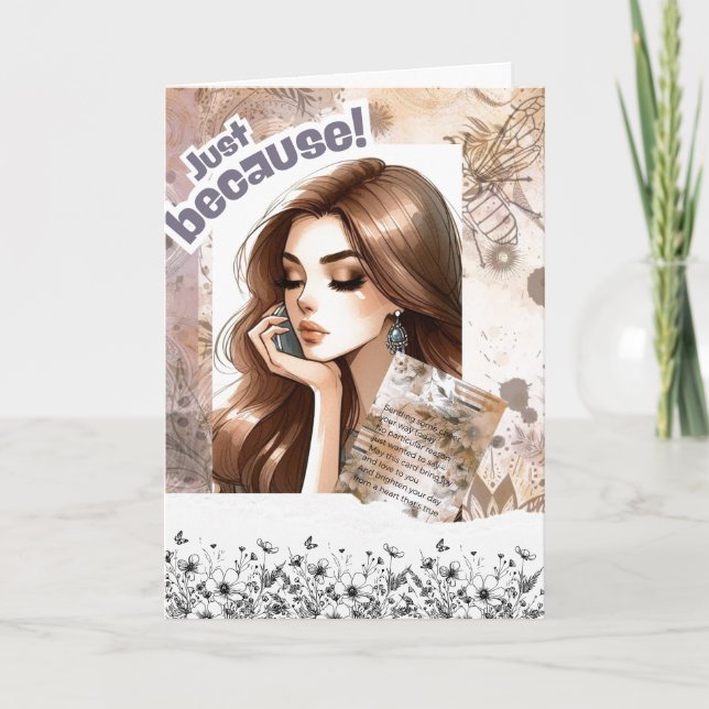 Remerciements Juste Parce Que Encouragement Carte De Voeux (Devant)