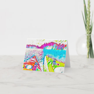 Remerciements Kayakers Petit, 4 po x 5,6 po plié Carte de remerc