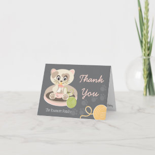 Remerciements Kitten dans le Baby shower des plongeurs Carte de 