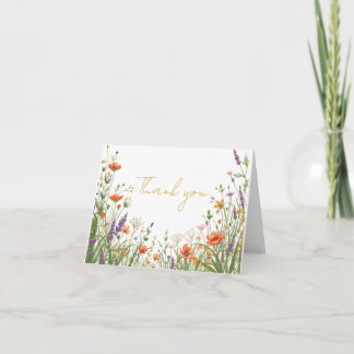 Remerciements La carte de remerciement de mariage Prairie de fle