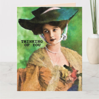 REMERCIEMENTS LA FEMME VICTORIENNE PENSE À VOUS CARTE DE SALUT