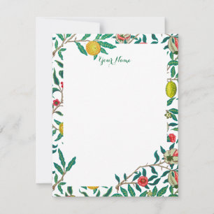 Remerciements La grenade de William Morris avec une carte blanch