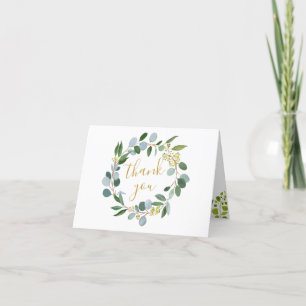 Remerciements La verdure, l'eucalyptus feuilles Carte de remerci