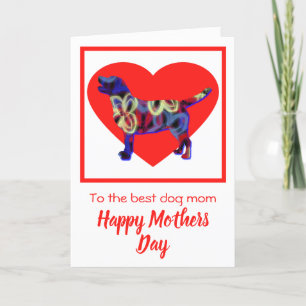 Remerciements Labrador Retriever Chien Red Heart Carte de fête d