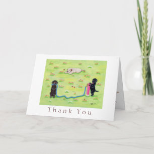 Remerciements Labrador Spring Fun Peinture Carte de remerciement