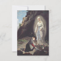 L'Apparition à la Grotte de Lourdes Carte Sainte d