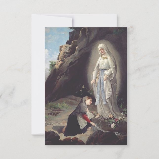 Remerciements L'Apparition à la Grotte de Lourdes Carte Sainte d (Devant)